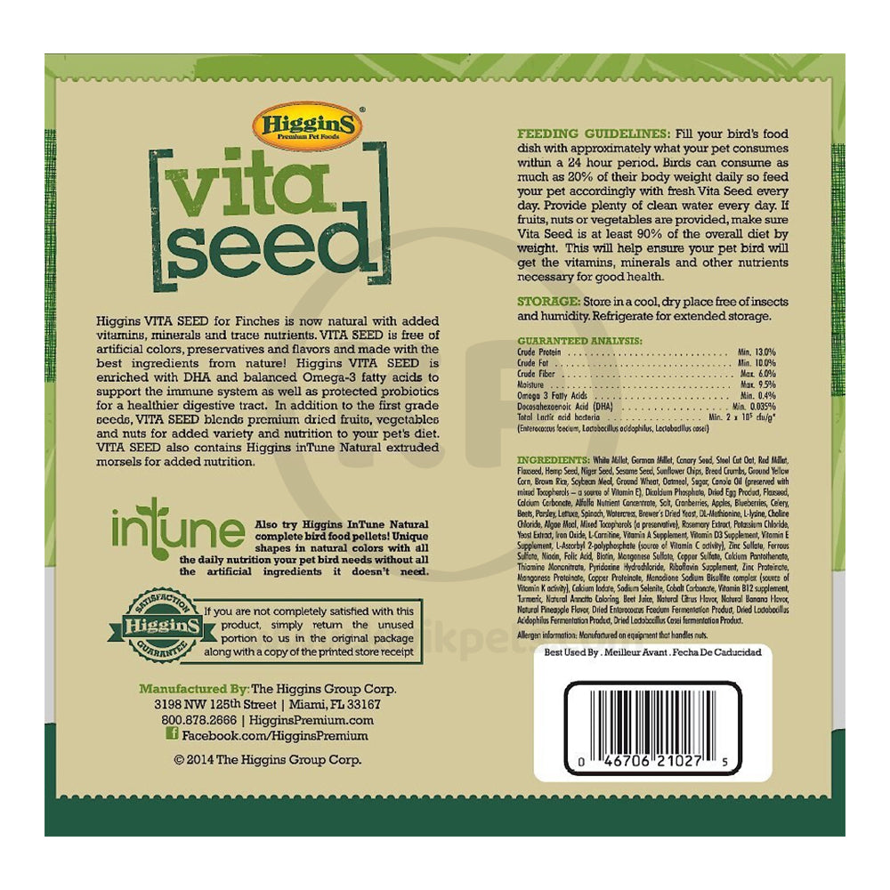 Higgins Vita Seed Finch Bird Food 5-lb