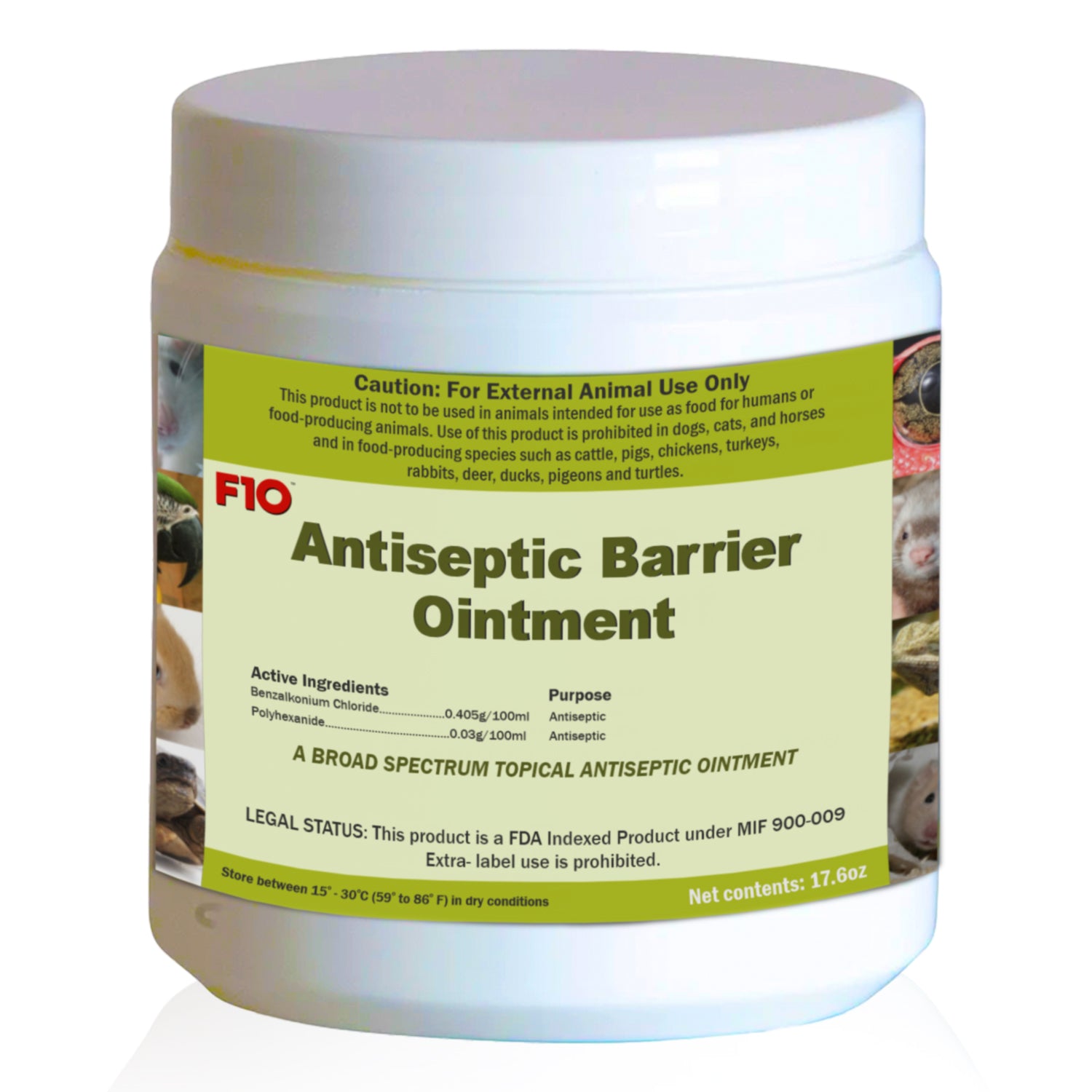 F10 Antiseptic Barrier Ointment for Reptiles, Birds, Small Animals & Exotic Animals 500g