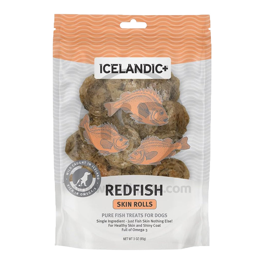 Icelandic+ Redfish Skin Rolls Dog Treats 3-oz