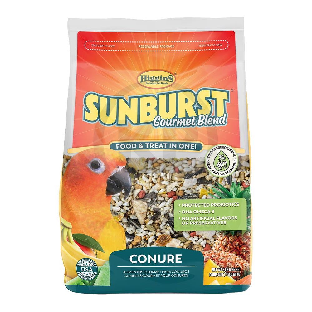 Higgins Sunburst Gourmet Blend Conure Bird Food 3-lb