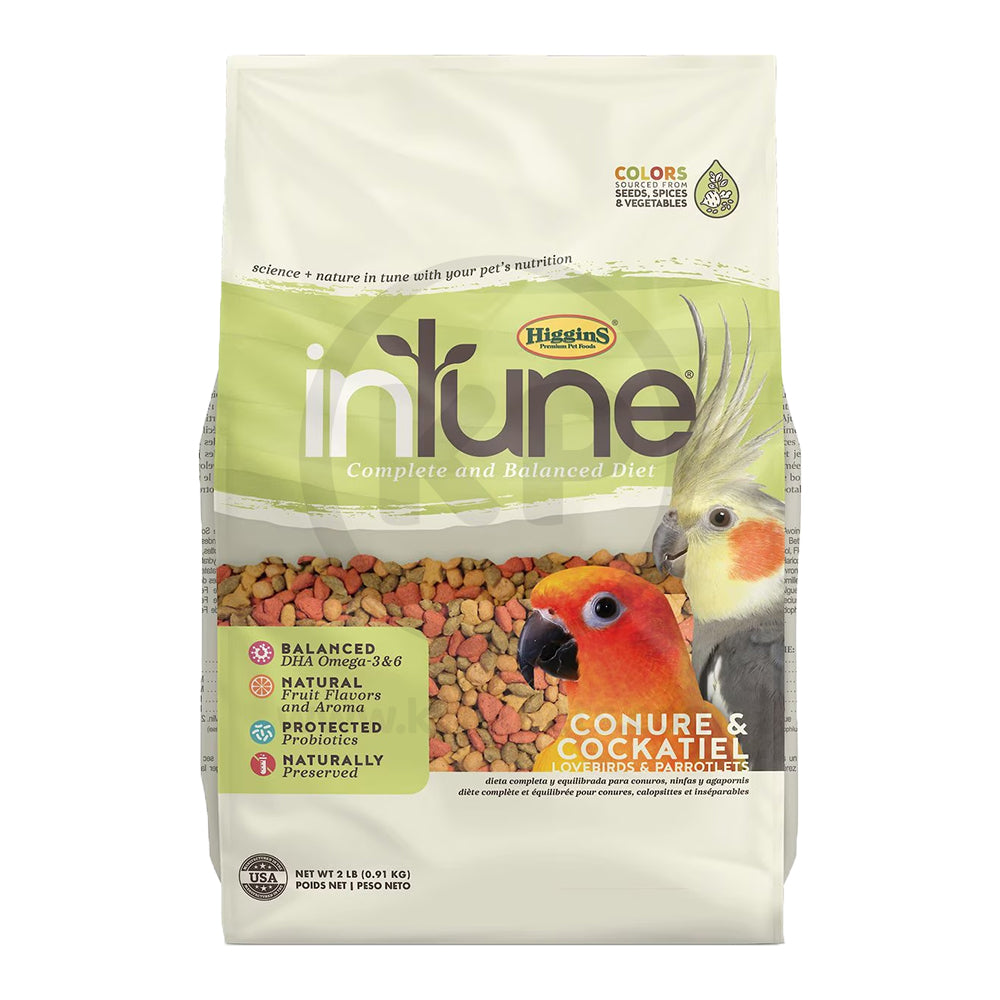 Higgins inTune Harmony Conure & Cockatiel Bird Food 2-lb