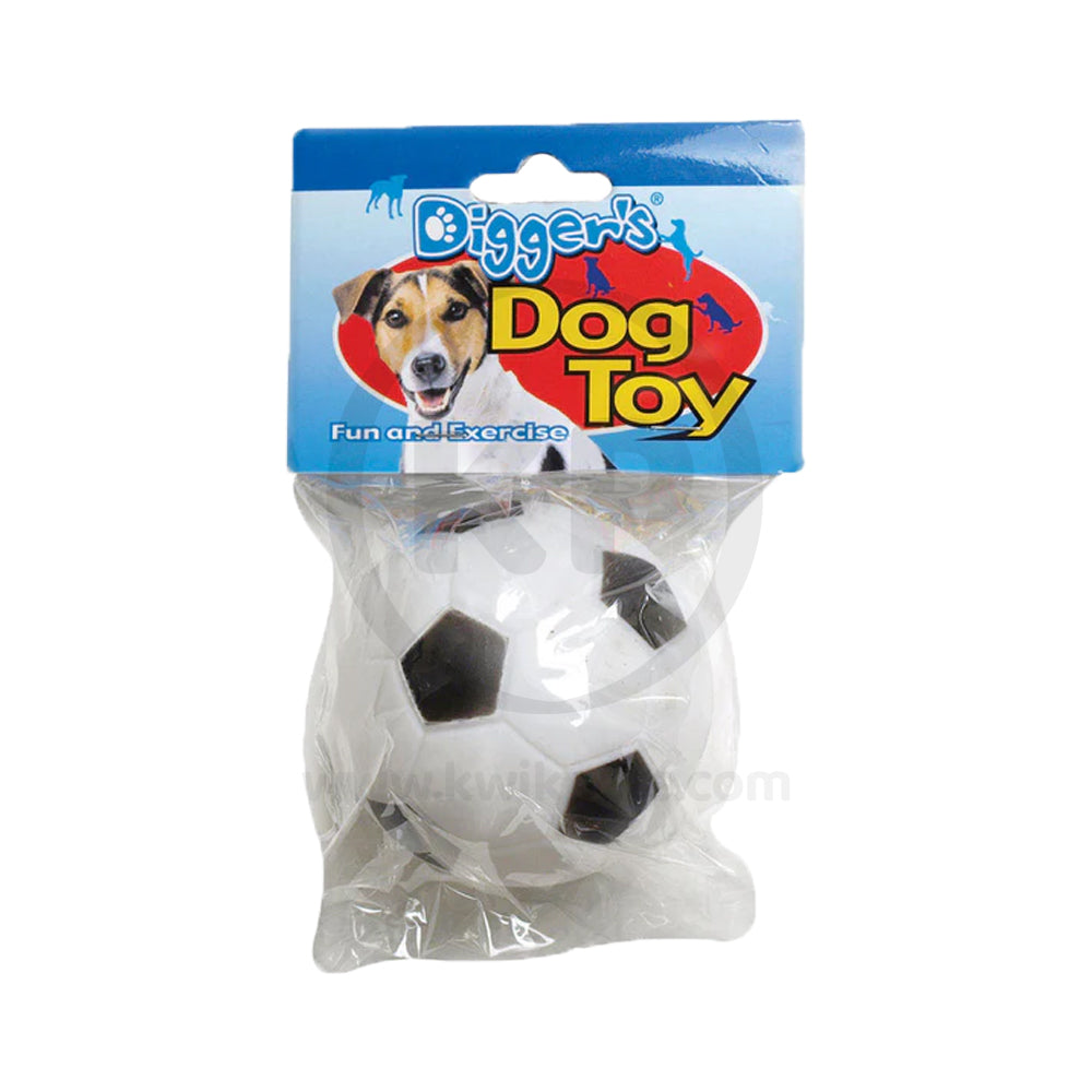 Boss Pet Digger’s Black/White Vinyl Soccer Ball Dog Toy Medium