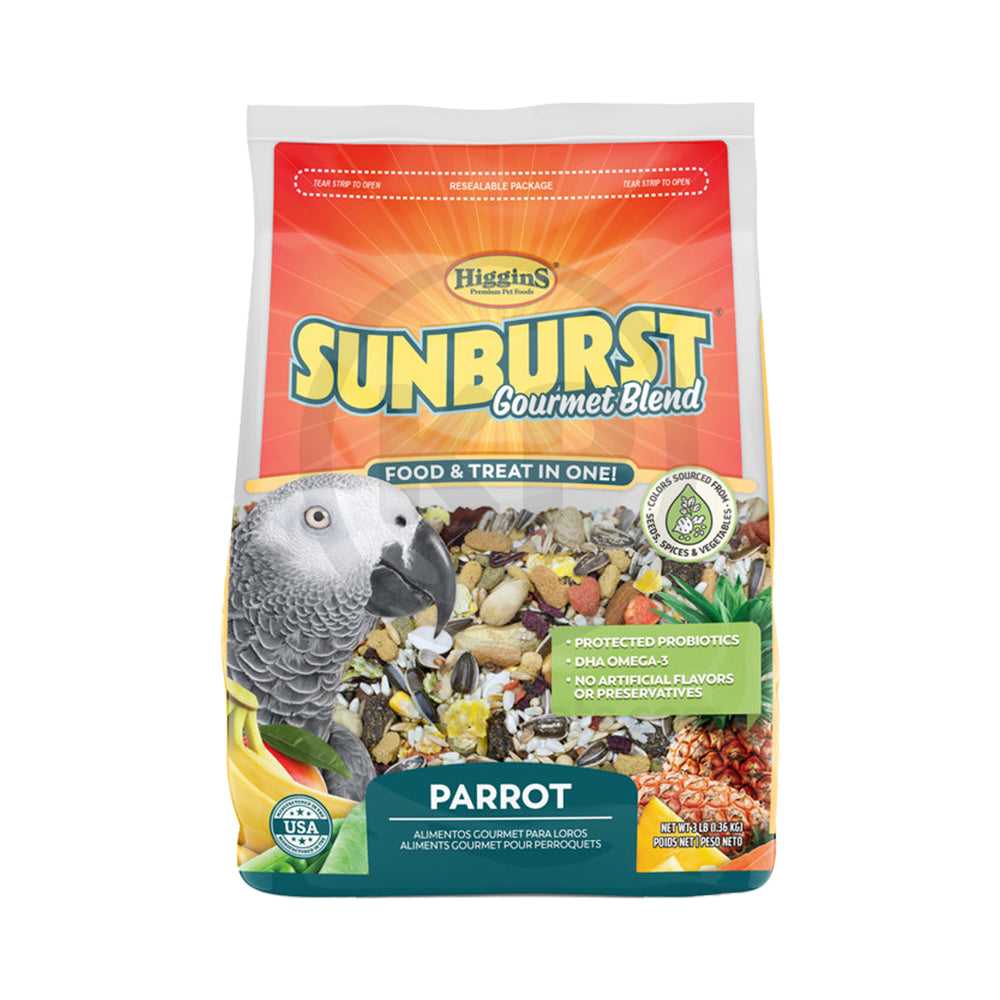 Higgins Sunburst Gourmet Blend Parrot Bird Food 3-lb