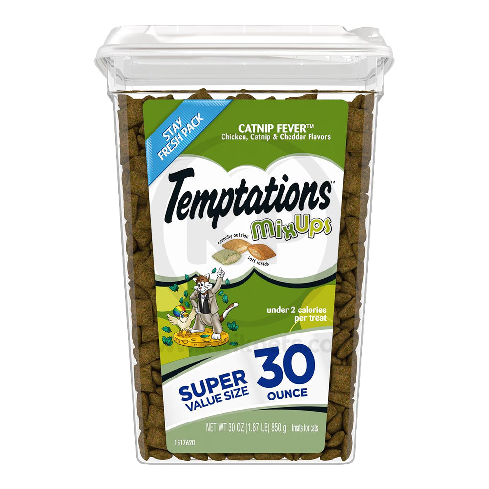 Temptations MixUps Crunchy & Soft Adult Cat Treats Catnip Fever 30-oz