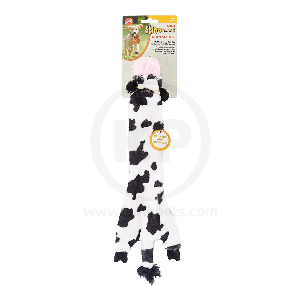 Skinneeez Crinkler Dog Toy Cow 14-in