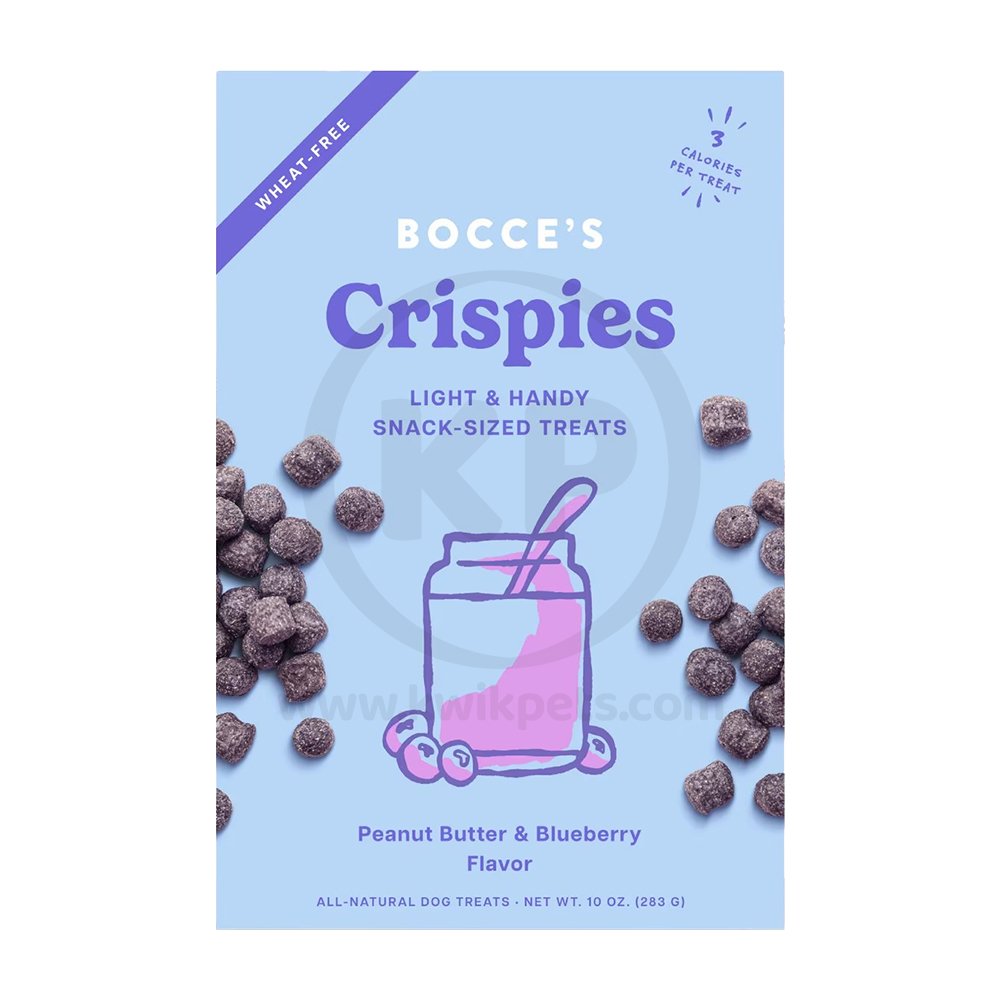 Bocce’s Bakery Crispies Light & Handy Snack-Sized Dog Treats Peanut Butter & Blueberry 10-oz