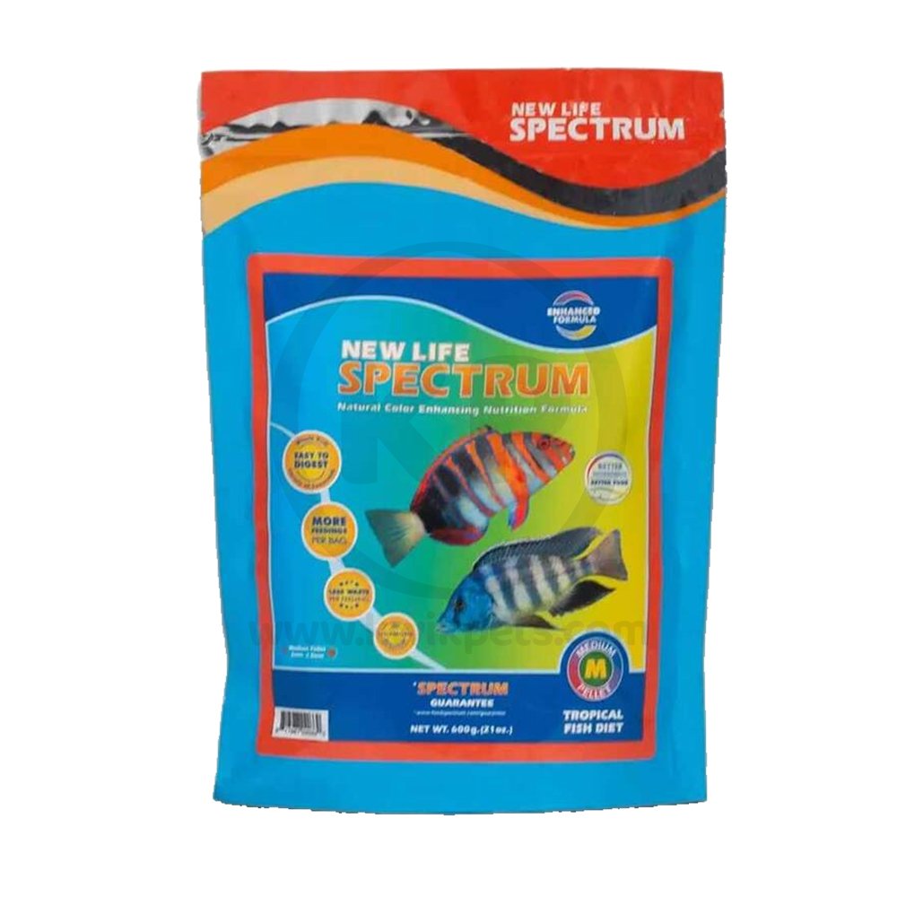 New Life Spectrum Color Enhancing Tropical Fish Food 2-mm Medium 600g