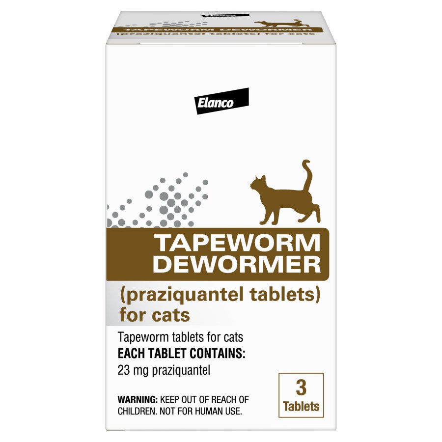 Elanco Tapeworm Dewormer (praziquantel tablets) for Cats & Kittens 3 Count