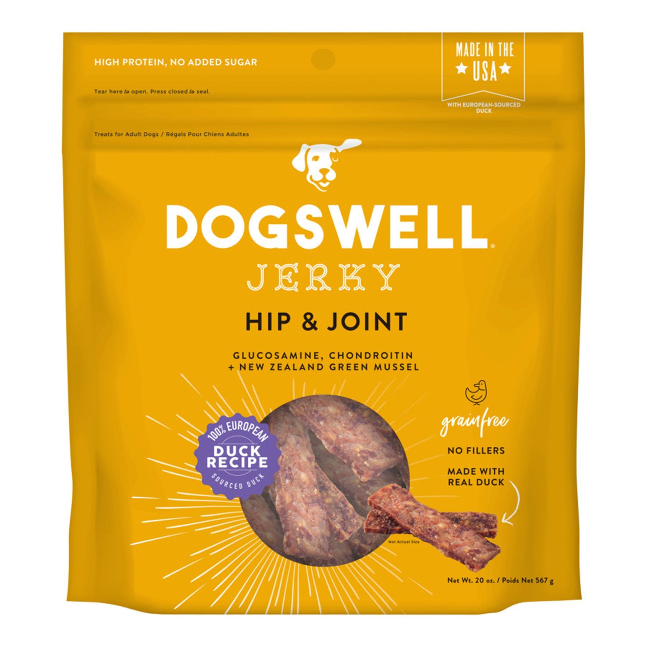 Dogswell Hip & Joint Grain-Free Jerky Dog Treat Regular Duck 20-oz