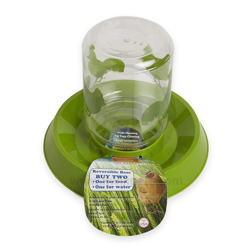 Lixit Chicken Feeder Clear Green 64-oz