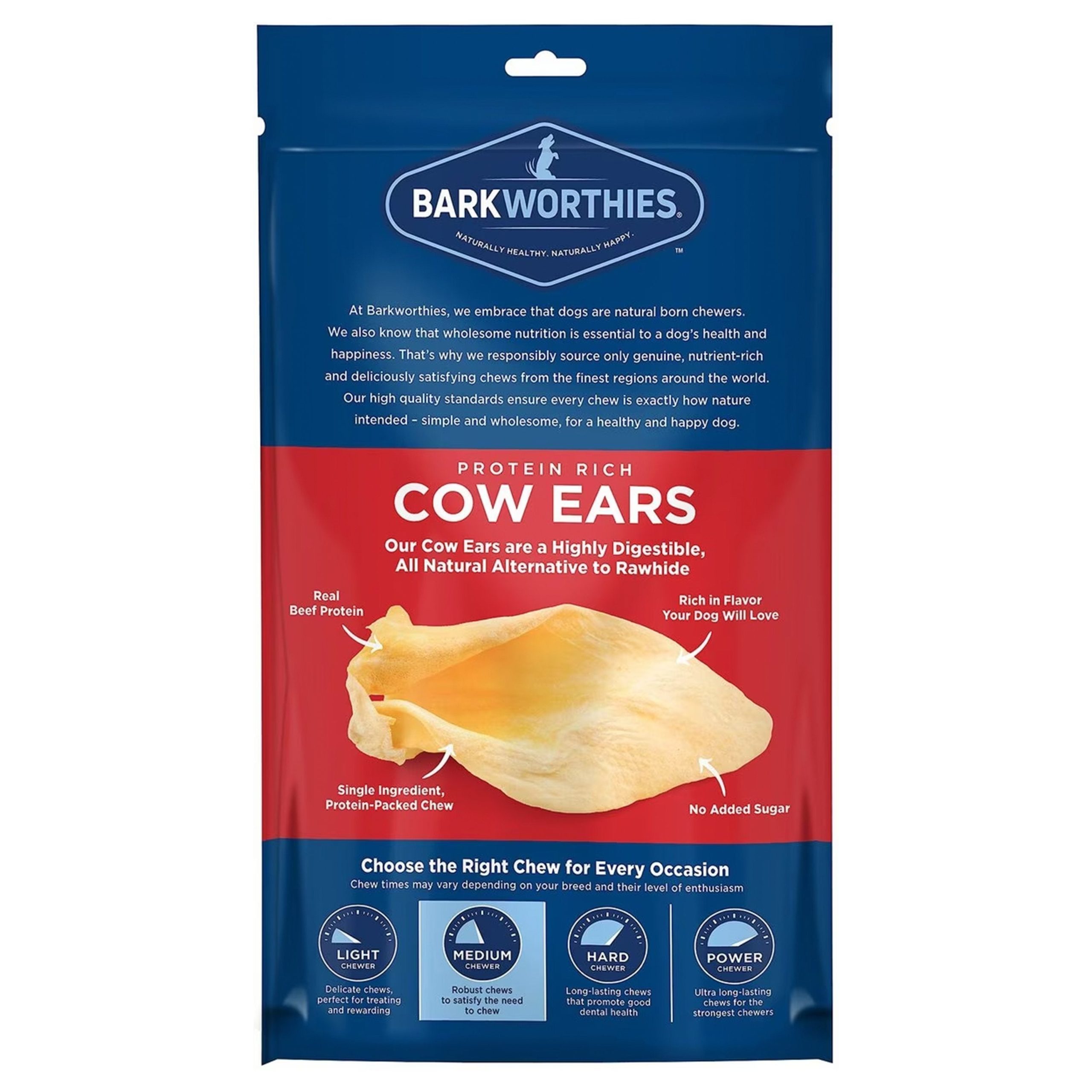 Barkworthies Cow Ears Dog Chews 10 Count