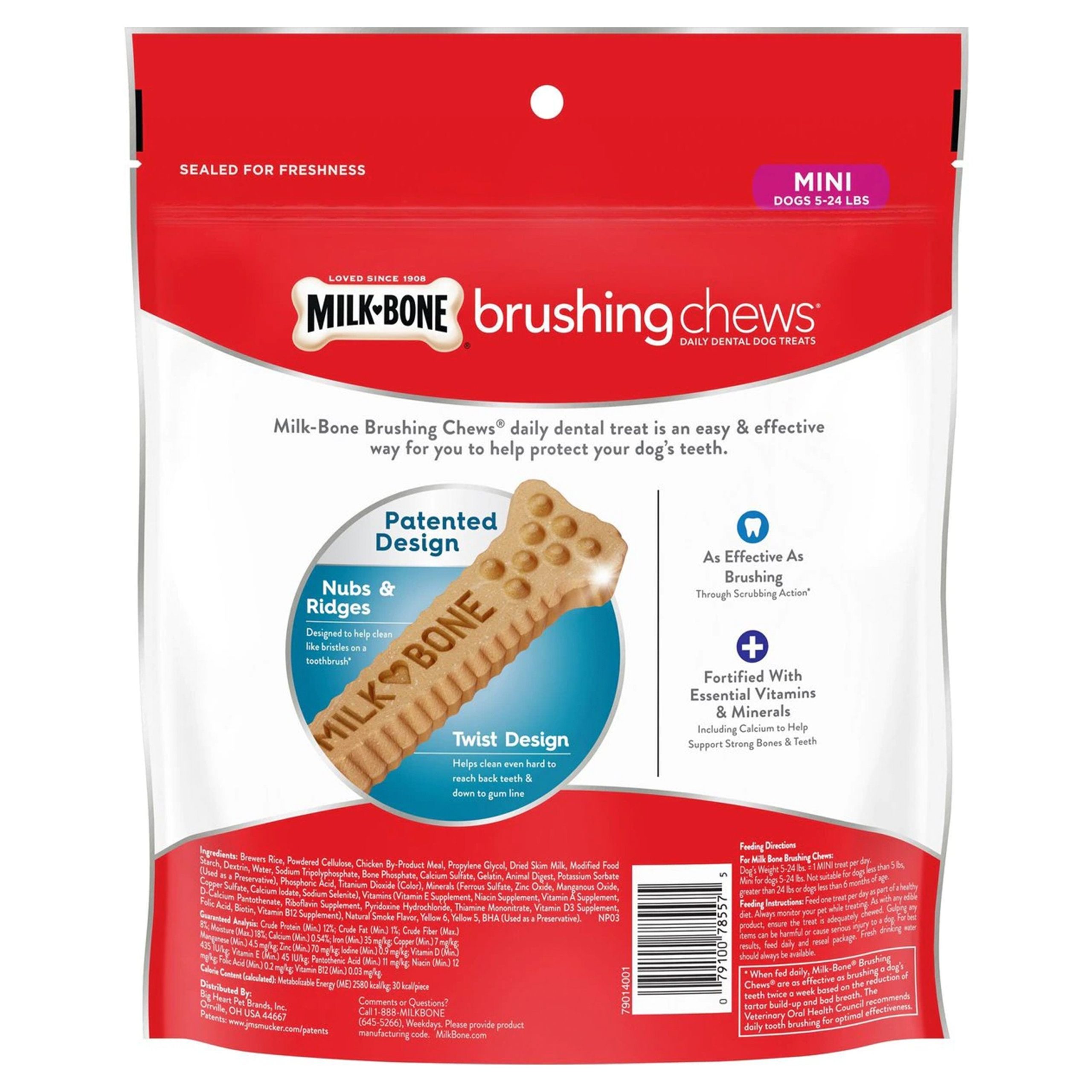 Milk-Bone Brushing Chews Dental Dog Treat Original Extra Small 5-24 lbs 48 Count 18.9-oz