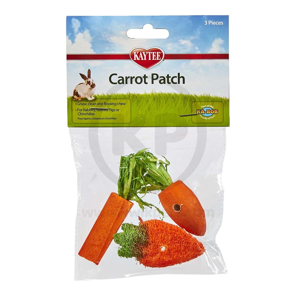 Kaytee Chew Toy Carrot Patch for Rabbits Guinea Pigs & Chinchillas 3 Count