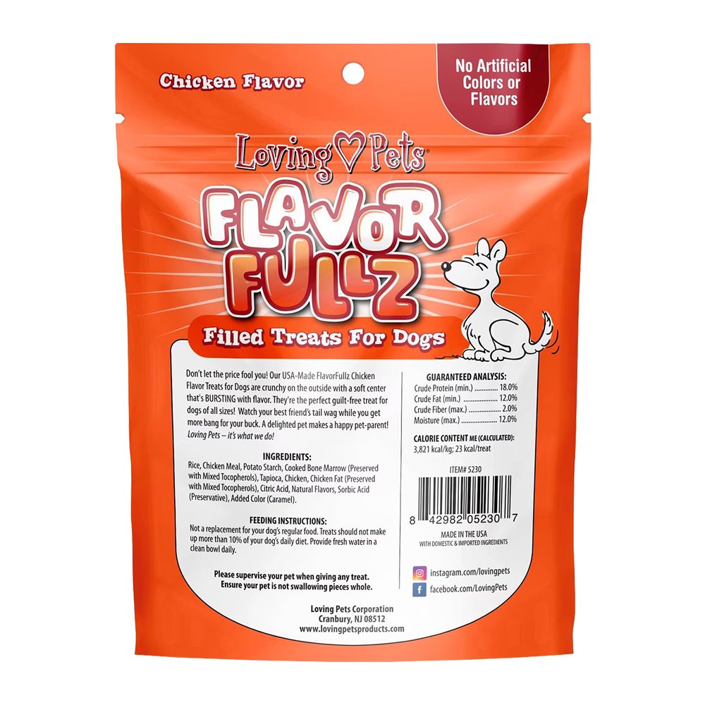 Loving Pets Flavorfullz Filled Dog Treats Chicken 6-oz