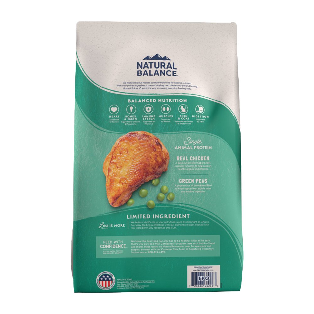 Natural Balance Pet Foods Limited Ingredient Grain Free Dry Cat Food Green Pea & Chicken 4-lb