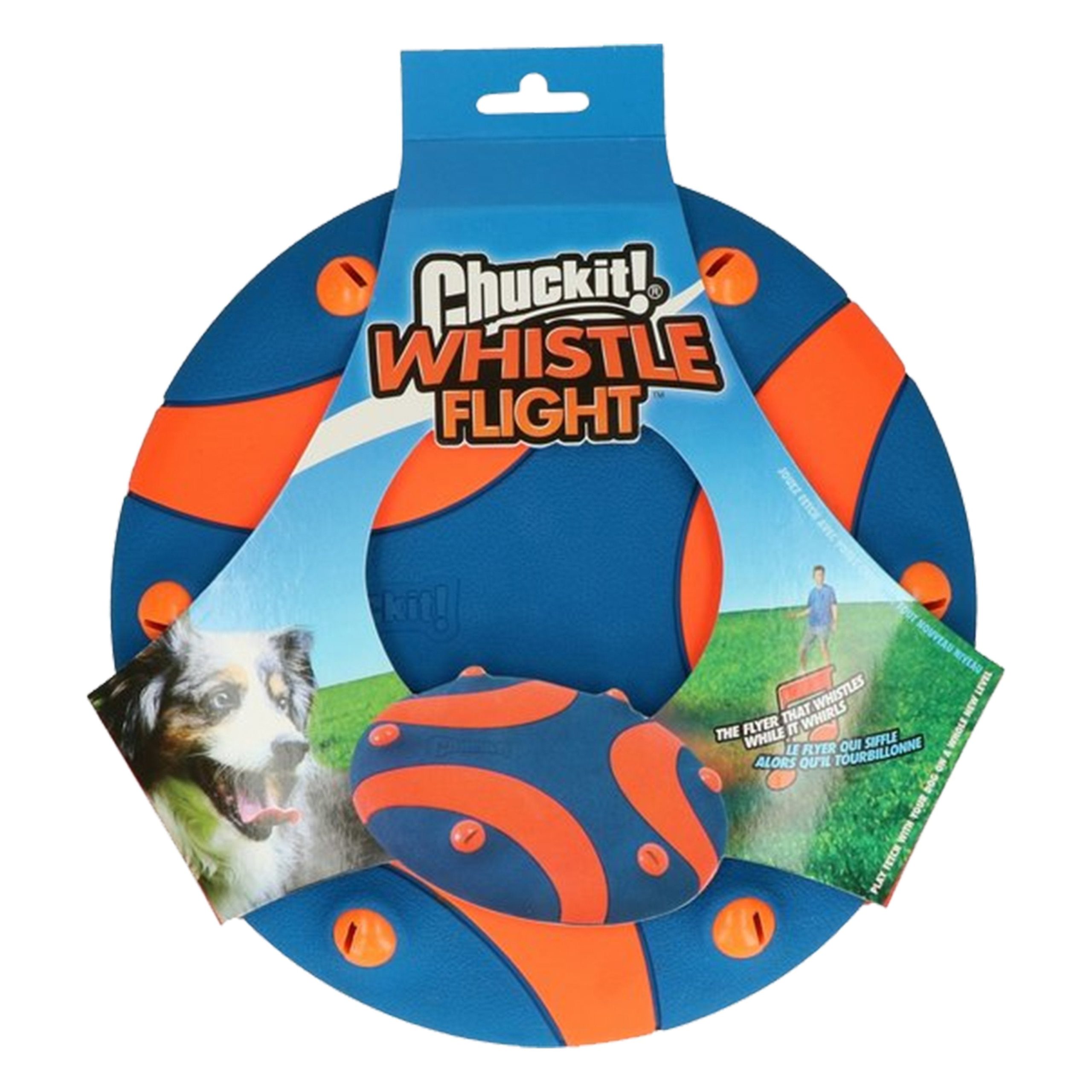 Chuckit! Whistle Flight Dog Toy Blue/Orange One Size