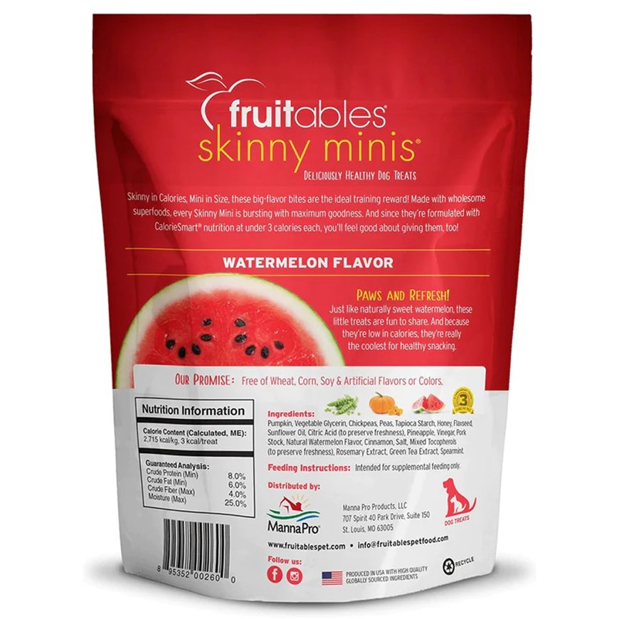 Fruitables Skinny Minis Watermelon Soft Dog Treats 5-oz