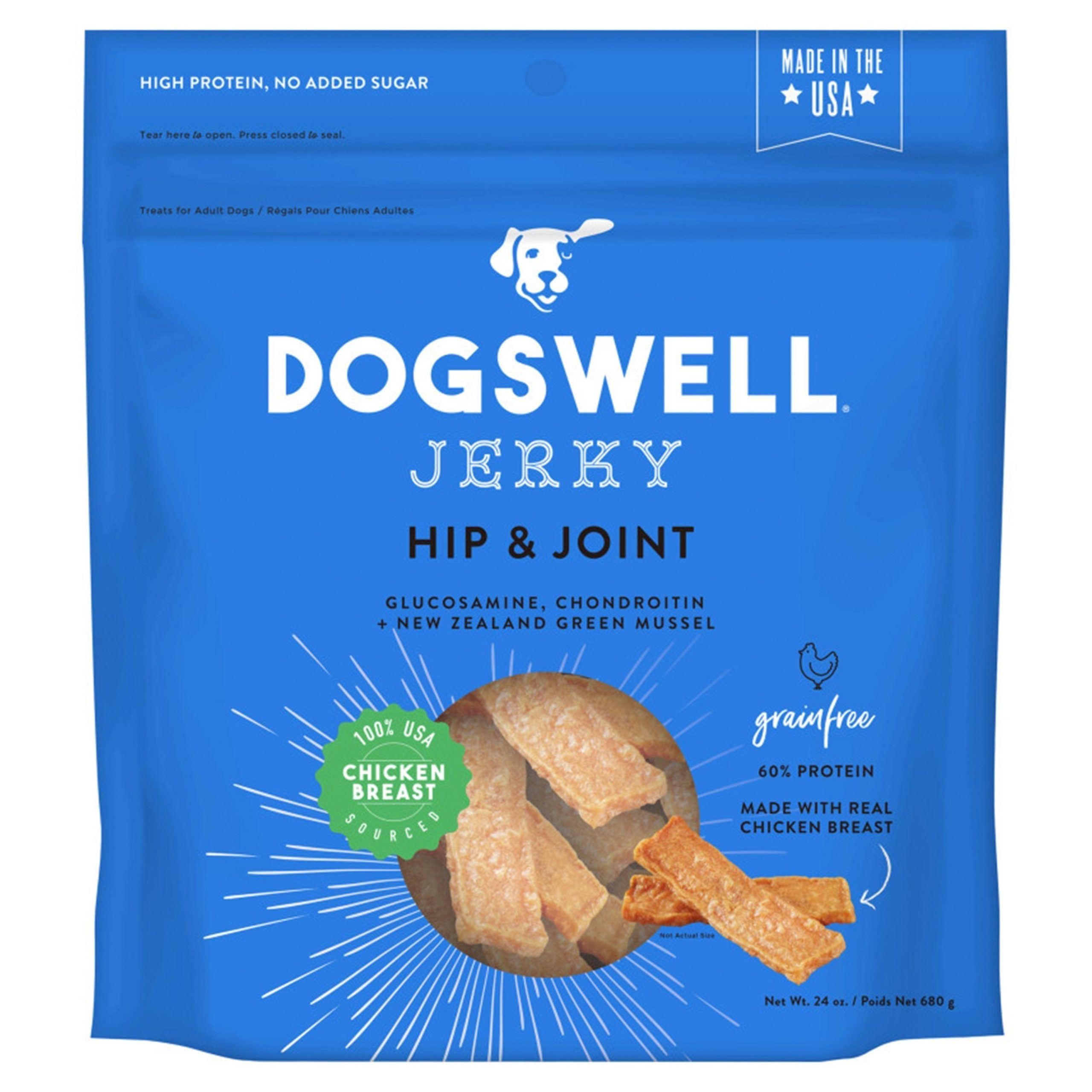 Dogswell Hip & Joint Grain-Free Jerky Dog Treat Regular Chicken 24-oz