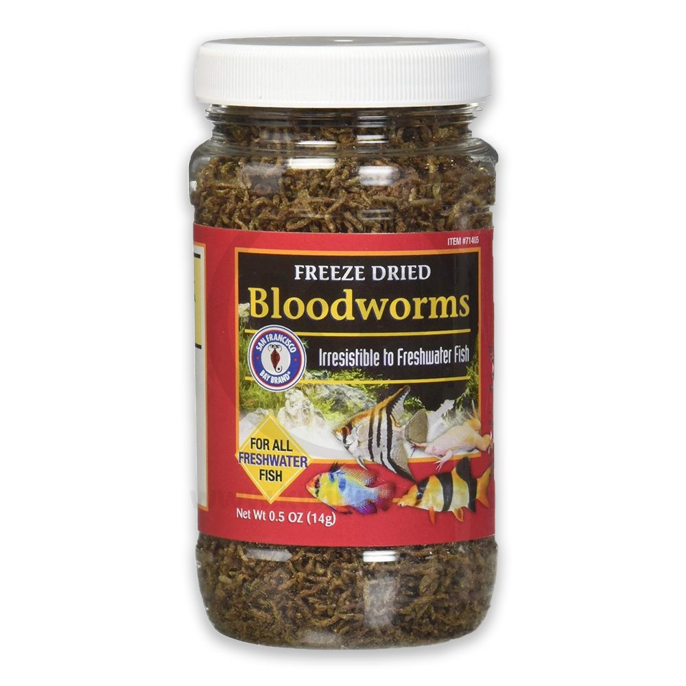 San Francisco Bay Brand Bloodworms Freeze-Dried Fish Food 0.5-oz