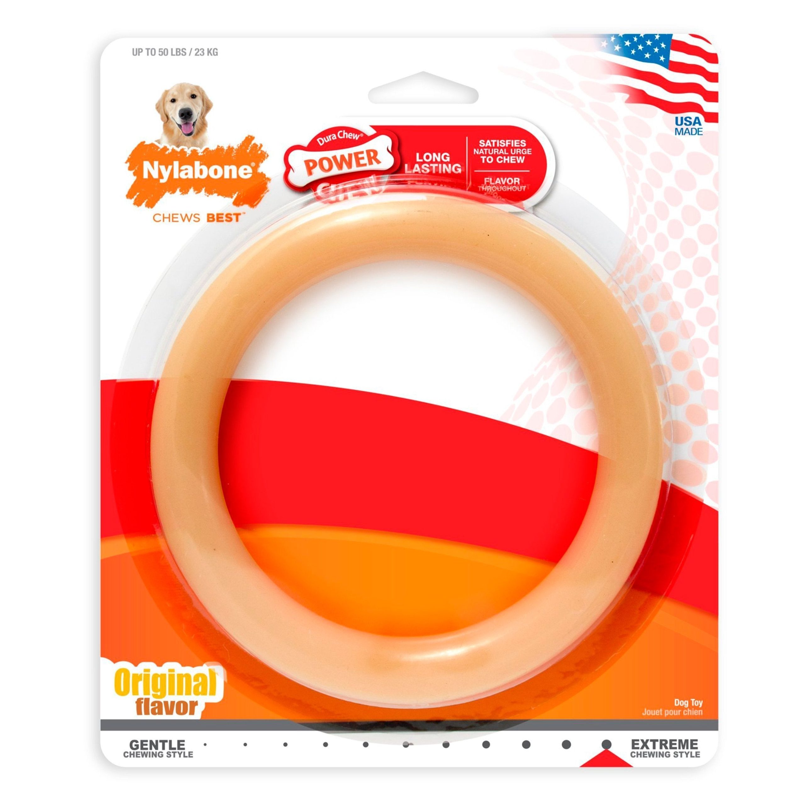 Nylabone Power Chew Ring Dog Toy Original Flavor Large/Giant – Up To 50 lbs