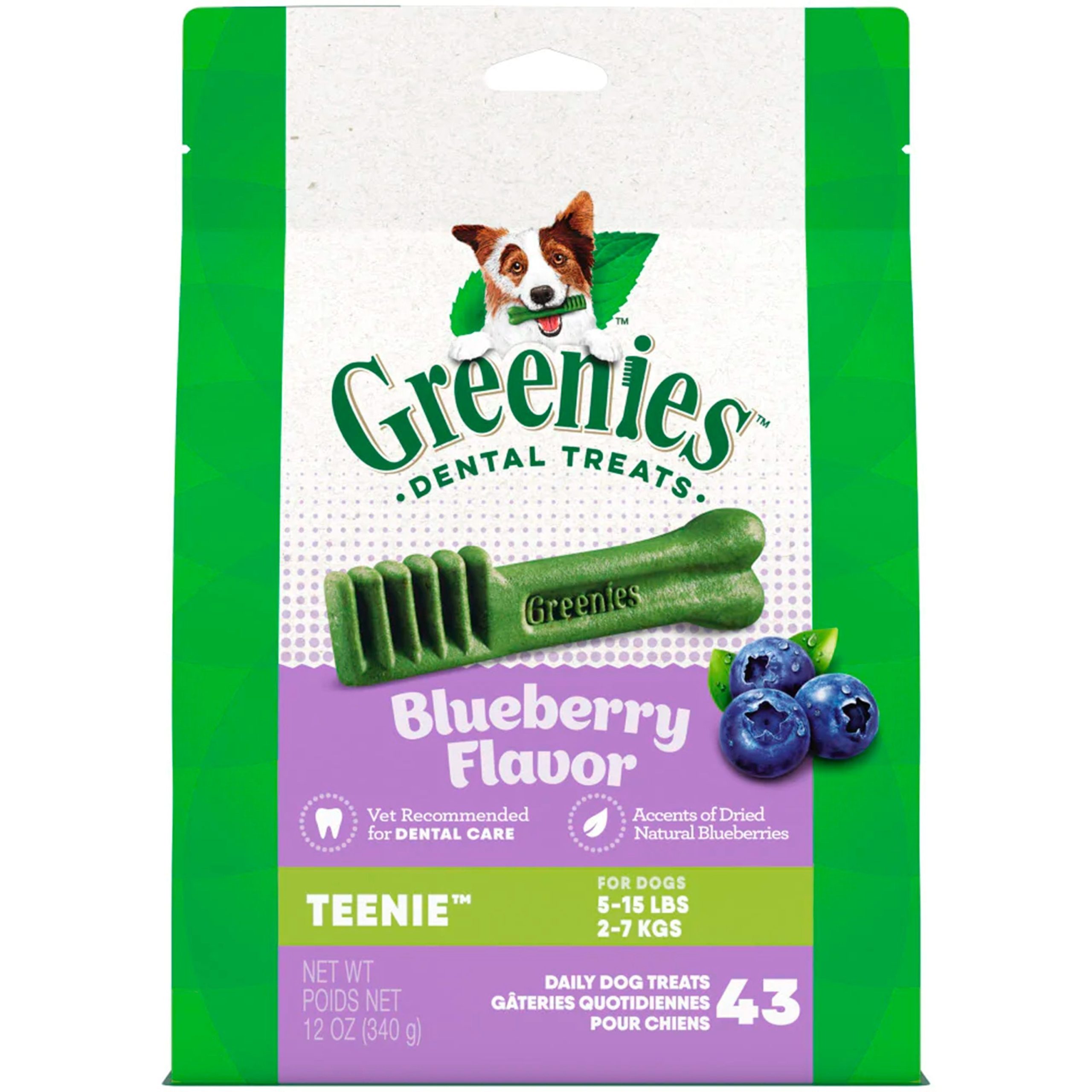 Greenies Blueberry Dog Dental Treats Teenie 12-oz 43 Count