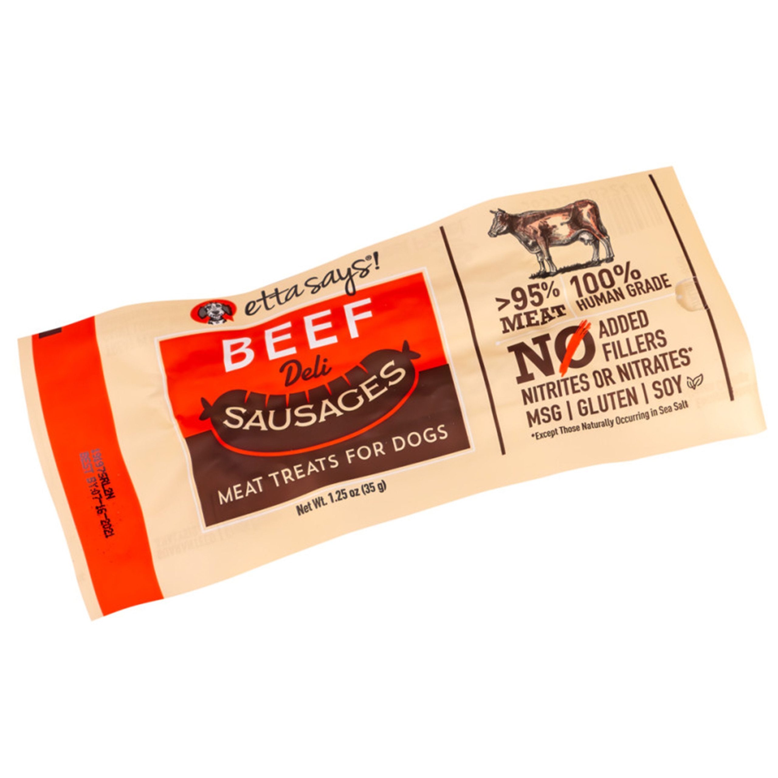 Etta Says! Beef Deli Sausages Meat Dog Treat 1.25-oz