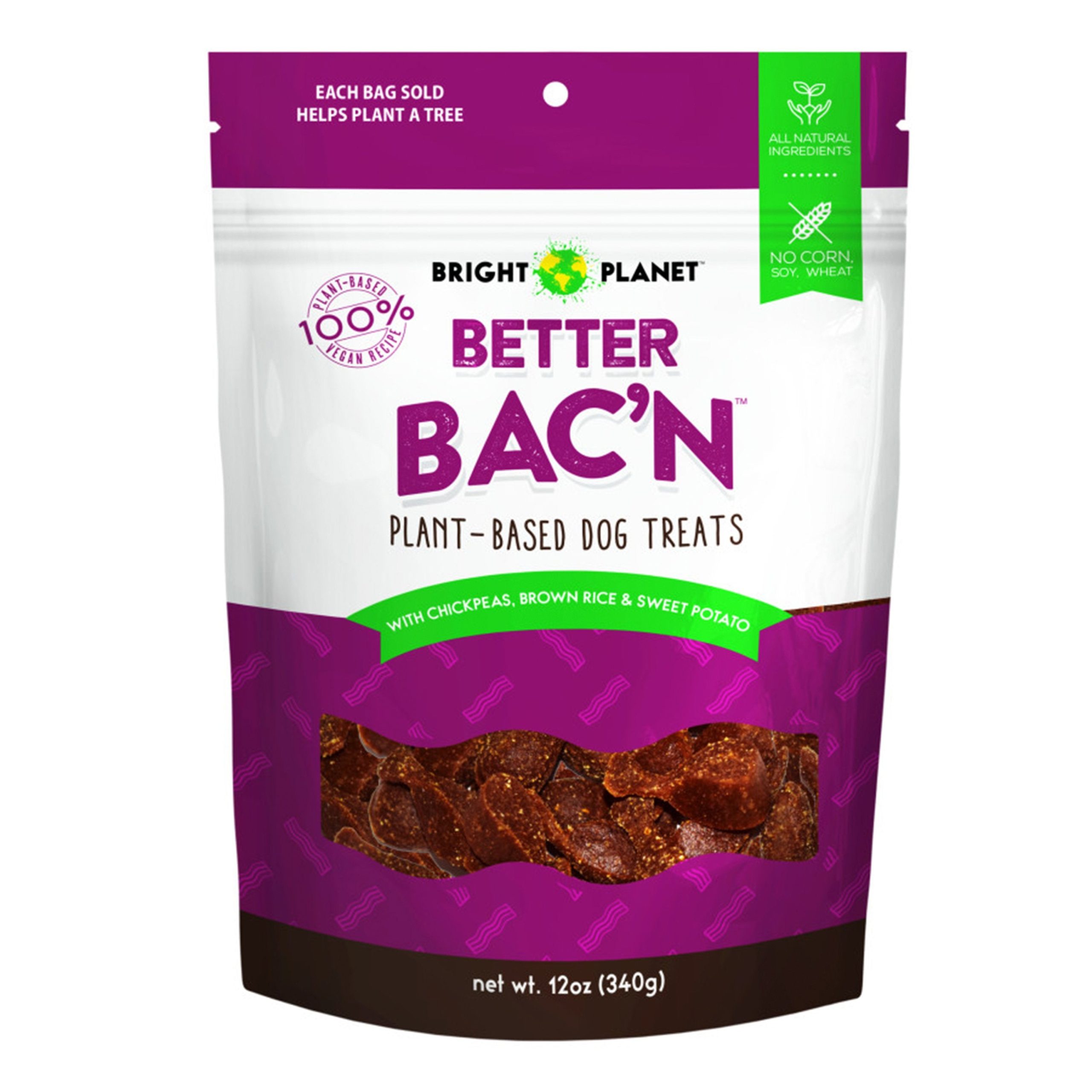 Bright Planet Better Bac’n Plant-Based Dog Treats 12-oz