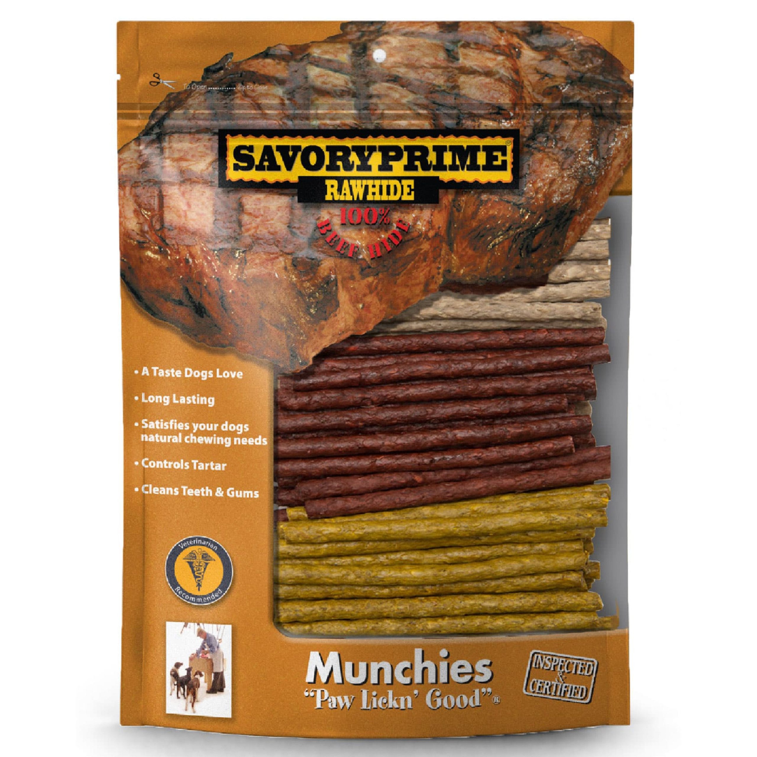 Savory Prime Munchie Sticks Dog Treats Beef, Chicken & Liver 5 inches 100 Count