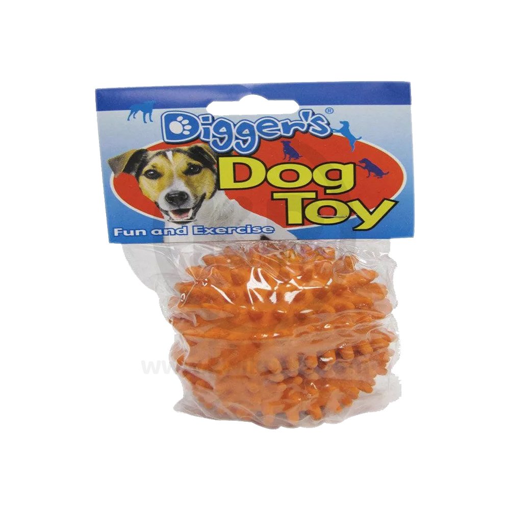 Boss Pet Digger’s Orange Latex Needle Ball Dog Toy Medium