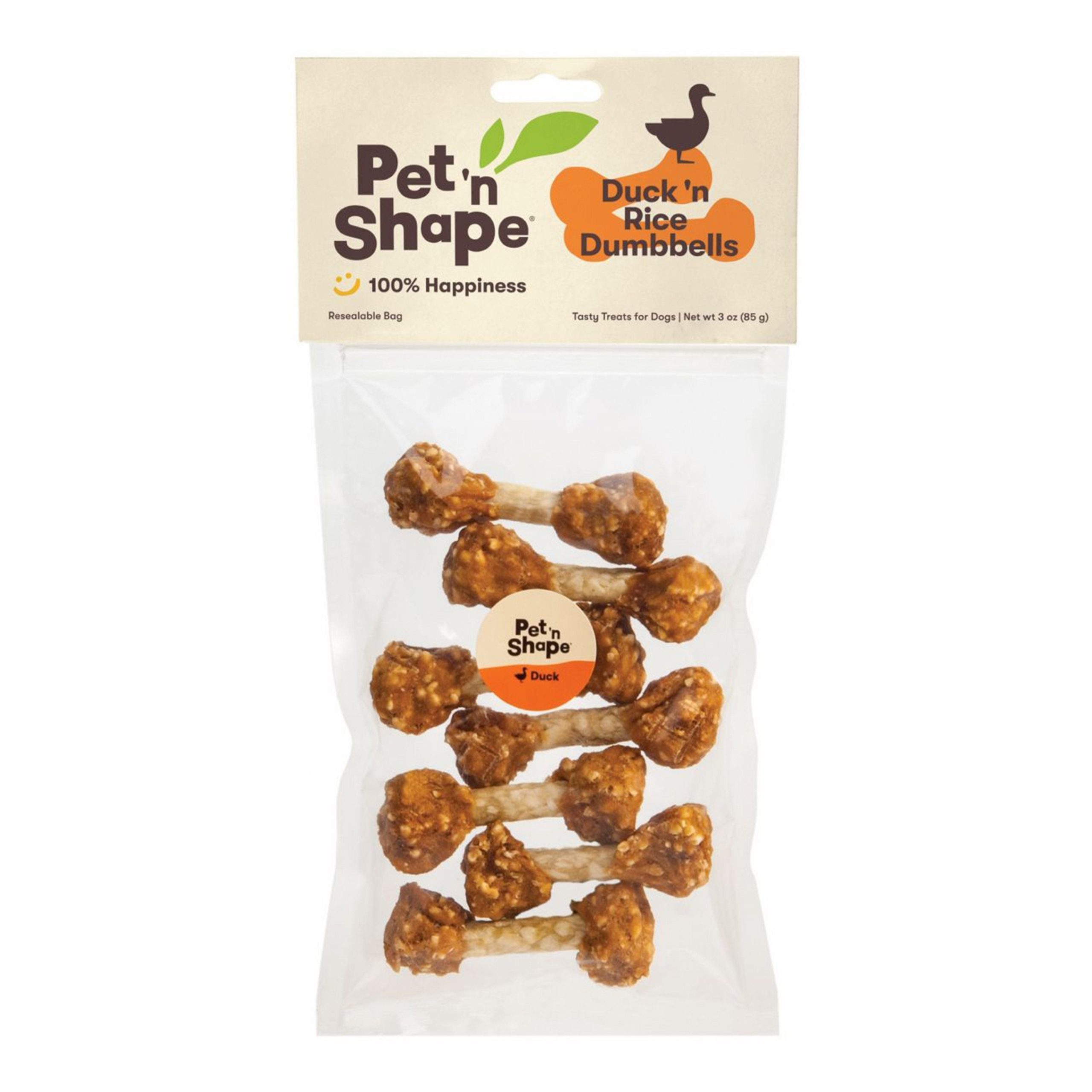 Pet ‘n Shape Duck ‘n Rice Dumbbells Dog Treats 3-oz