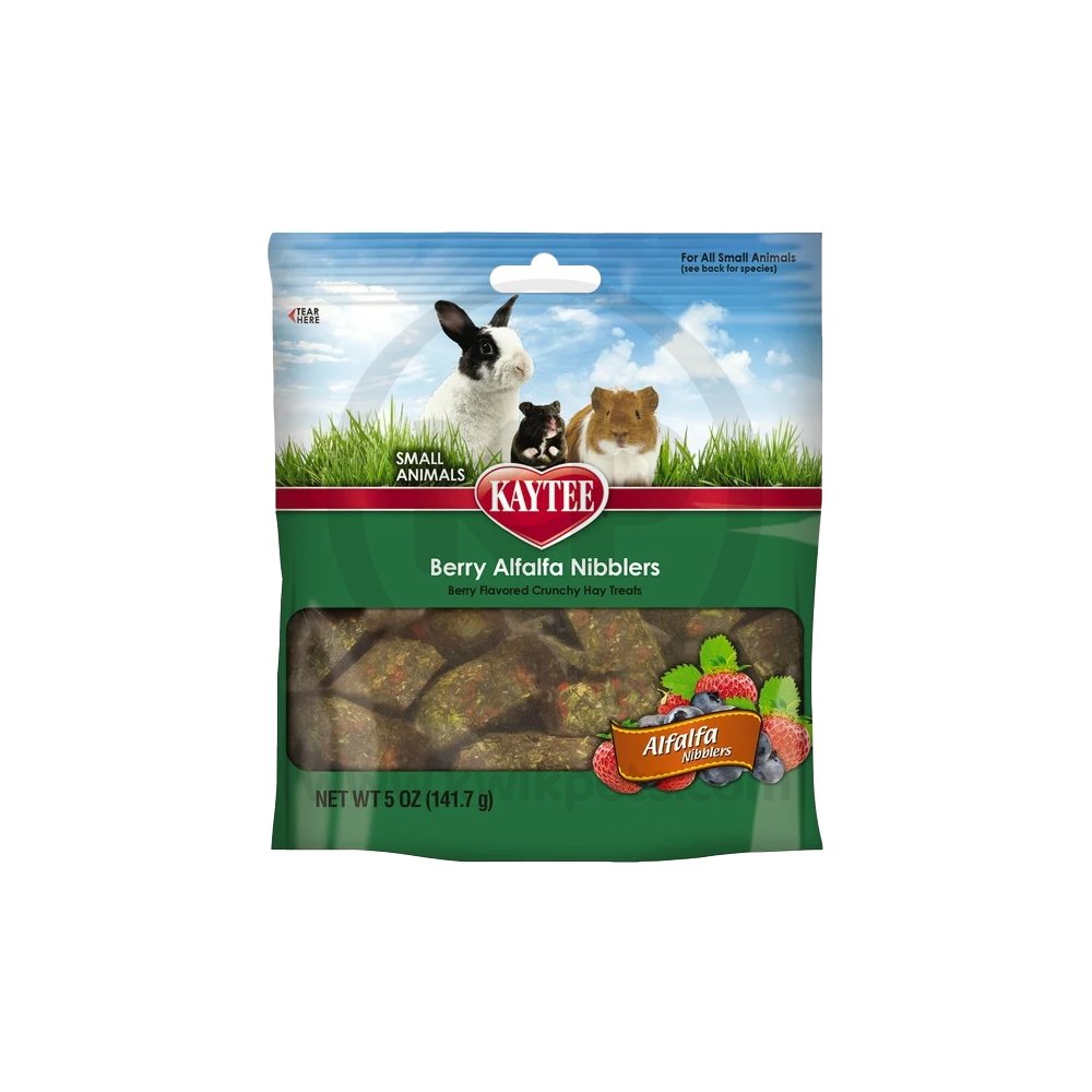 Kaytee Berry Alfalfa Nibblers Small Animal Crunchy Hay Treats 5-oz