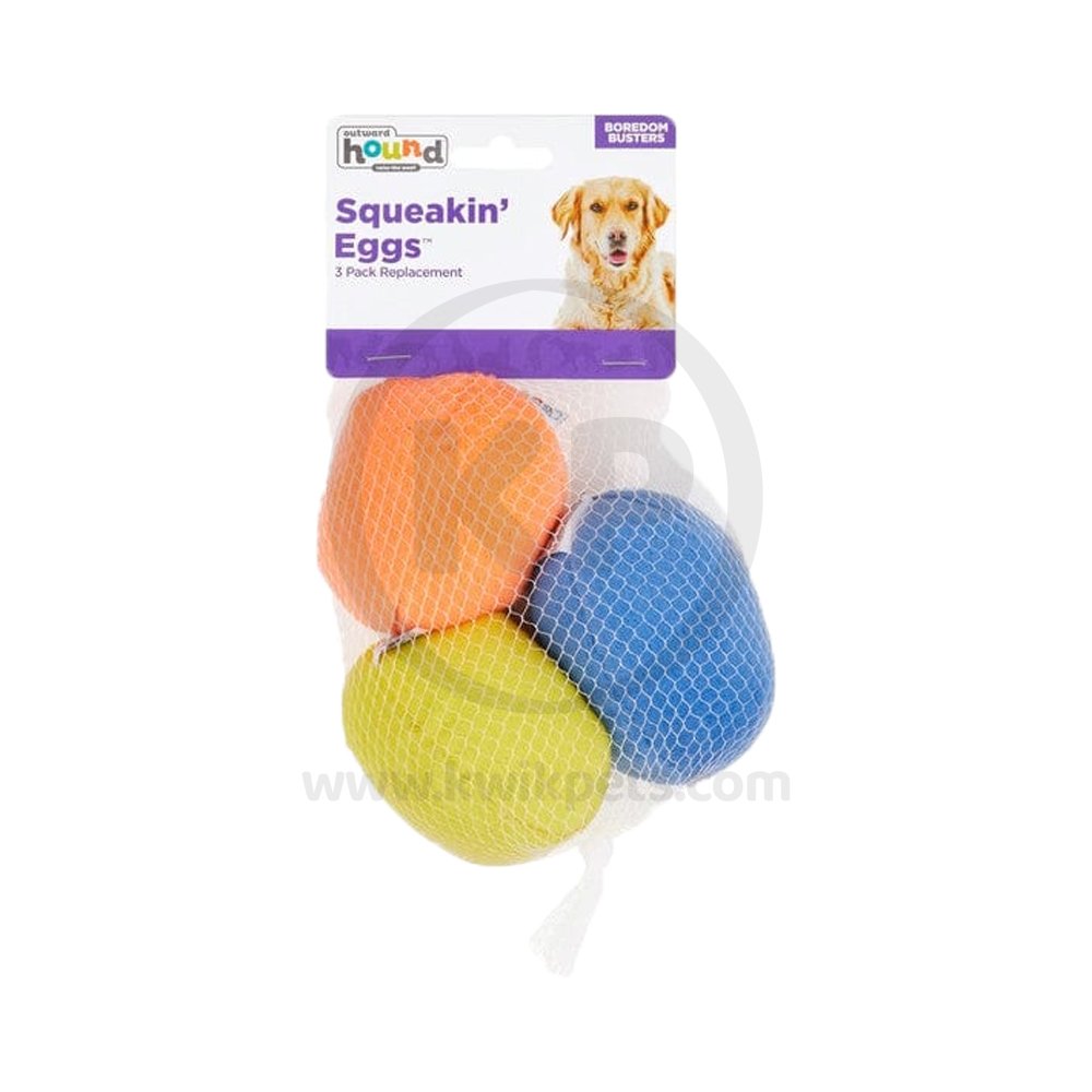 Outward Hound Squeakin’ Eggs Plush Replacement Dog Toys 3 Count