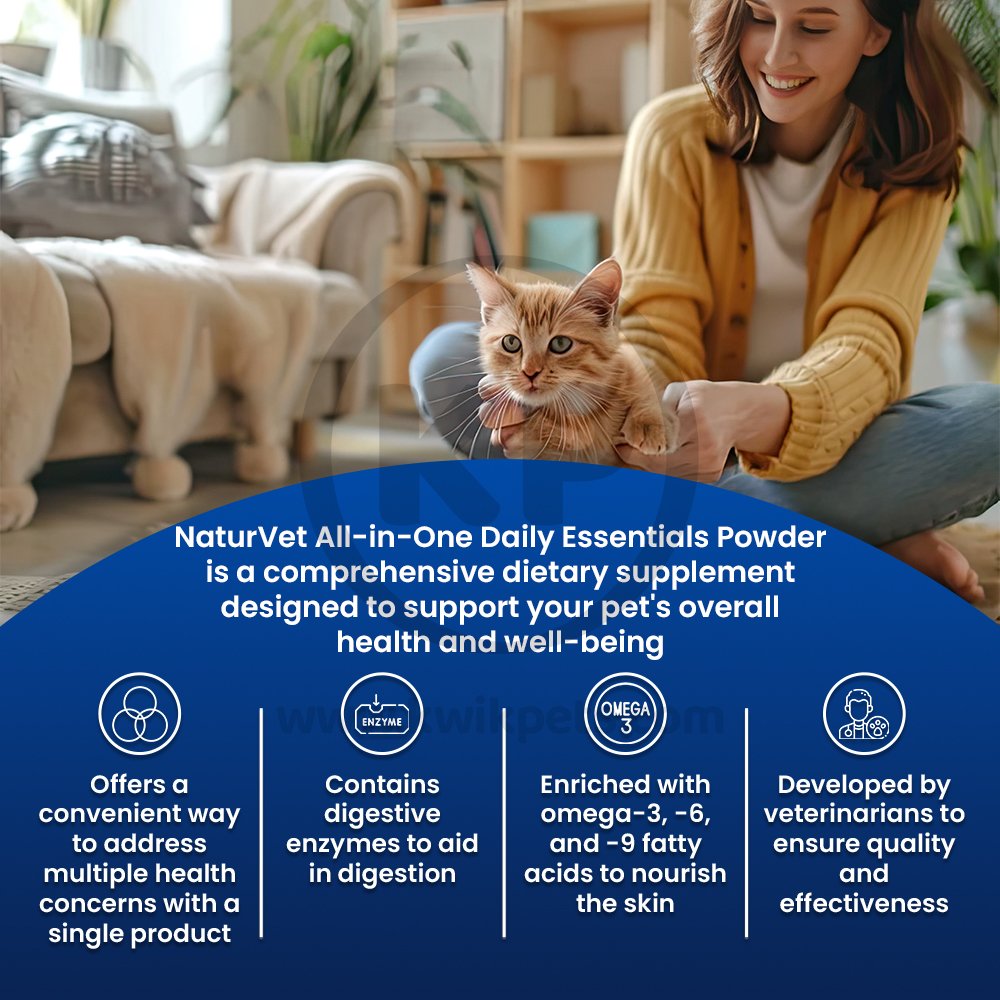 NaturVet All-in-One Daily Essentials Powder for Dogs & Cats 13-oz