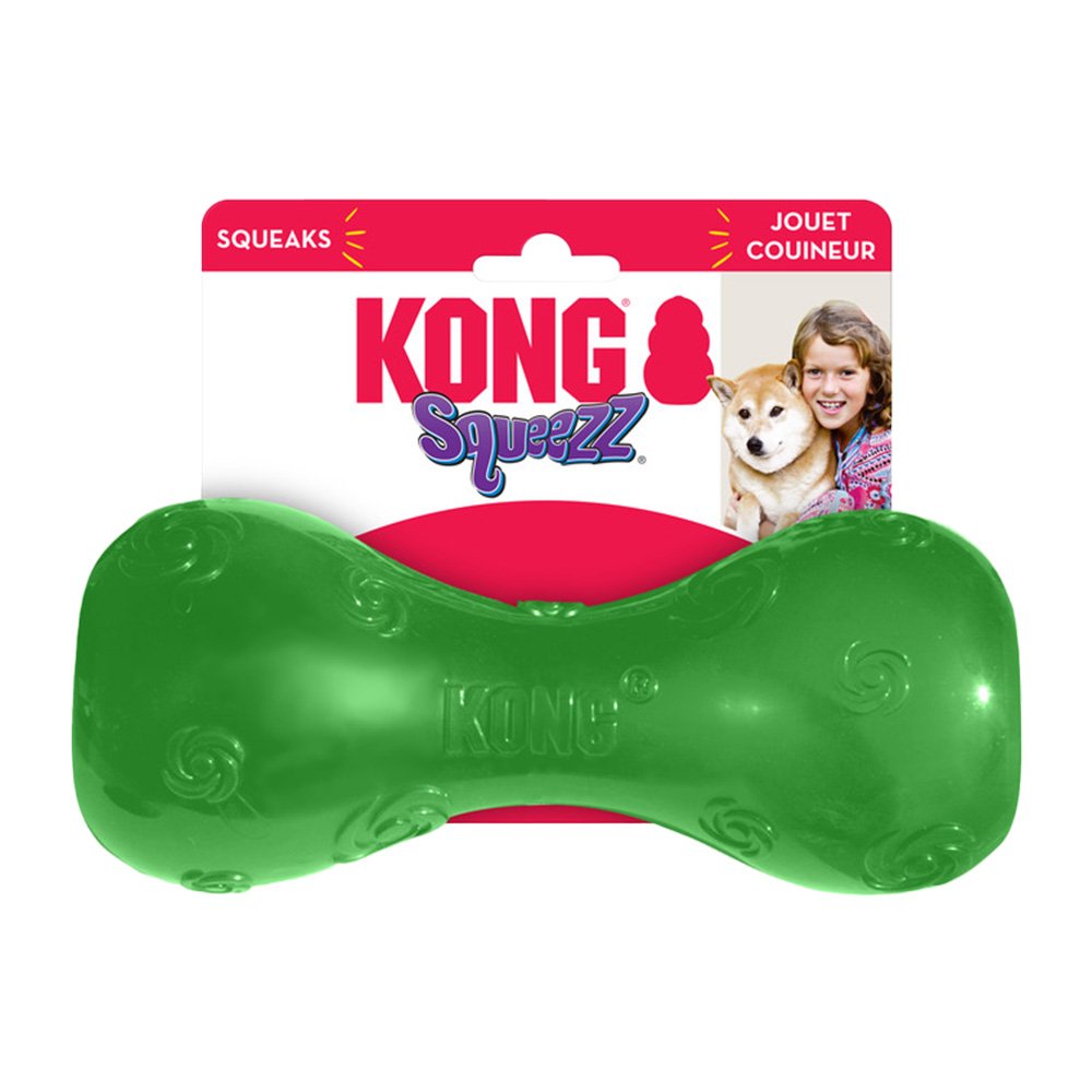 KONG Squeezz Dumbbell Dog Toy Assorted Large