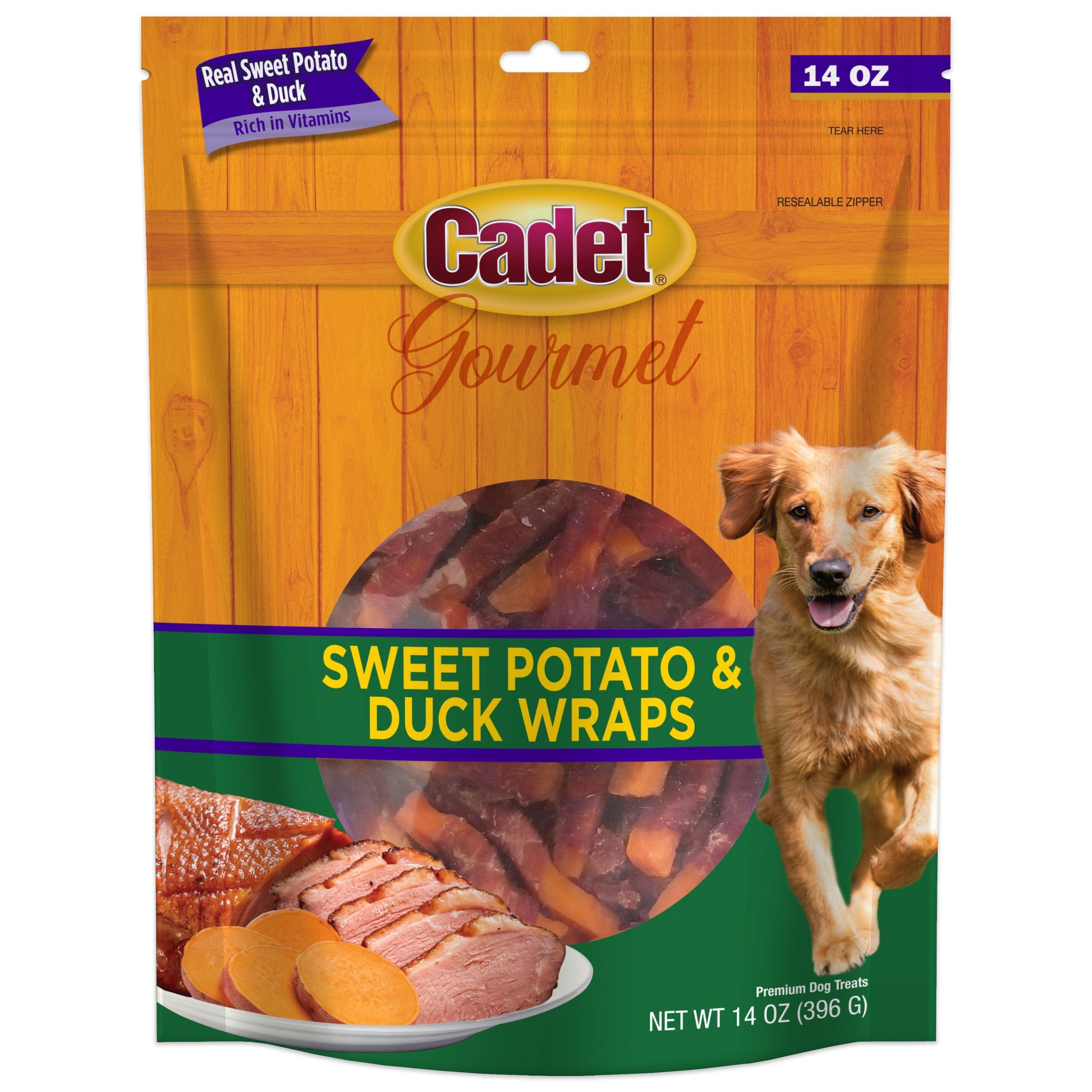 Cadet Gourmet Sweet Potato & Duck Wrapped Dog Treats 14-oz