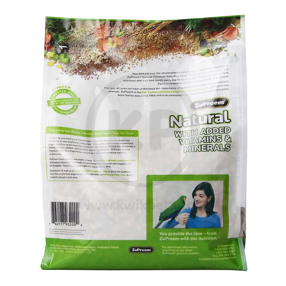 ZuPreem Natural Bird Food Parrots & Conures 3-lb