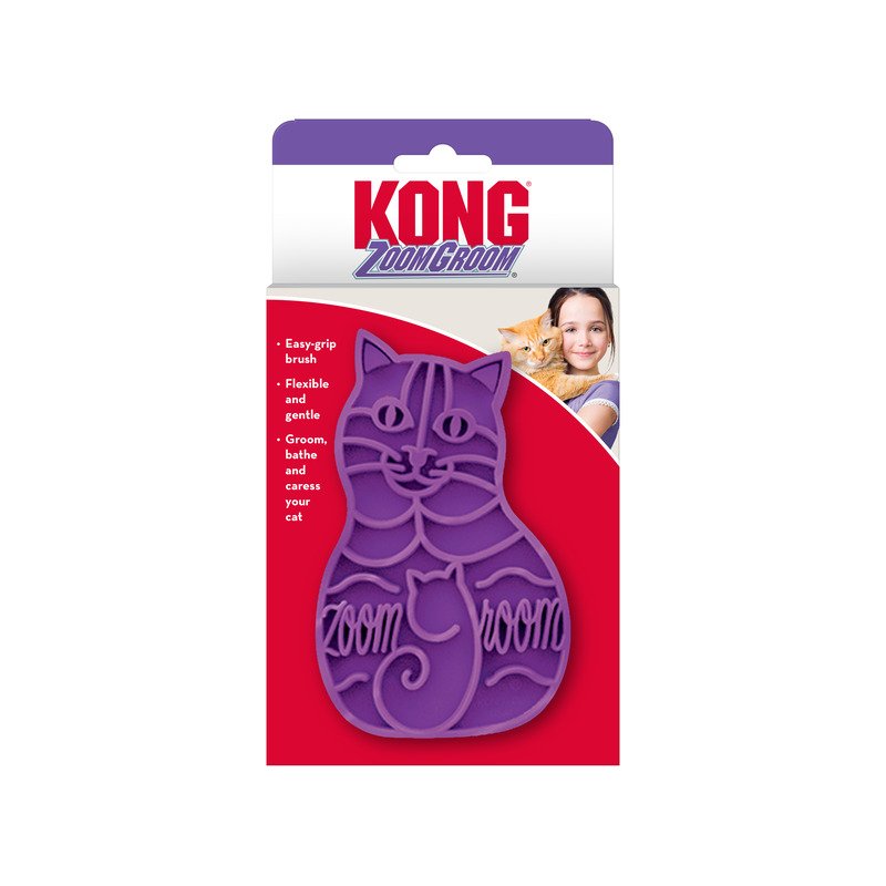 KONG Zoomgroom Cat Brush Purple One Size