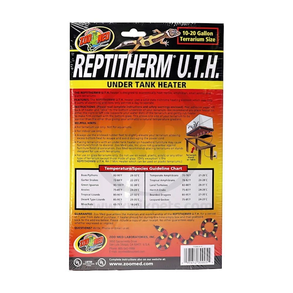 Zoo Med ReptiTherm Under Tank Heater (U.T.H) 8W 6 in X 8 in Small