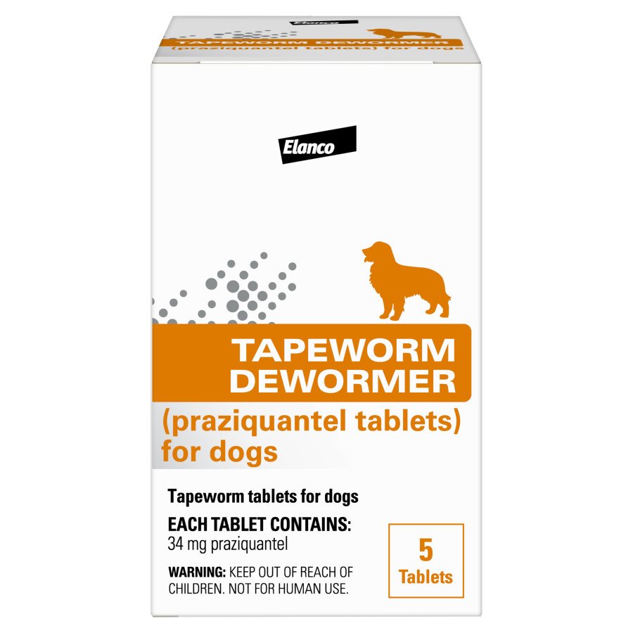 Elanco Tapeworm Dewormer (praziquantel tablets) for Dogs & Puppies 5 Count