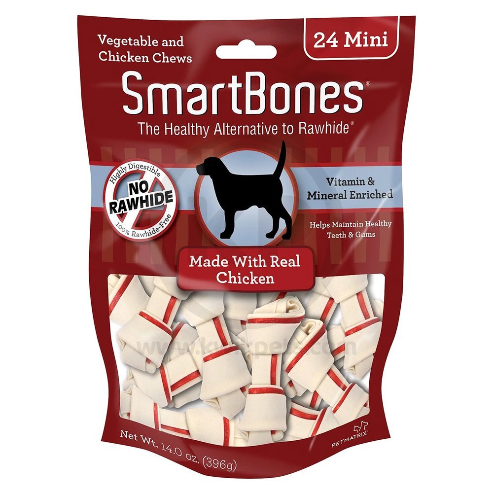 SmartBones Mini Classic Bone Chews Dog Treat Chicken 24 Count 14-oz