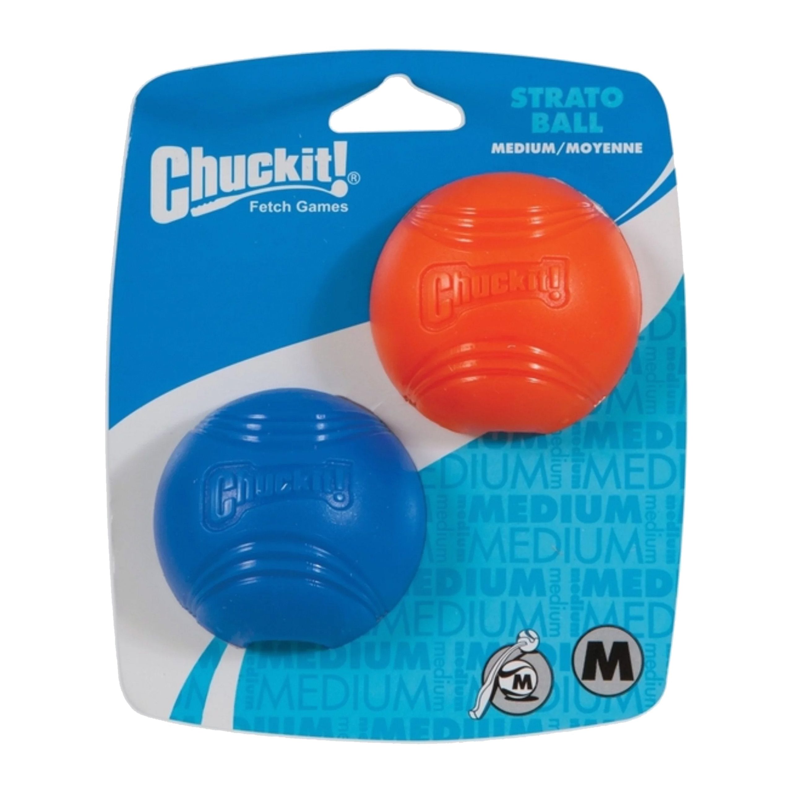 Chuckit! Strato Ball Dog Toy Blue & Orange Medium 2 Count