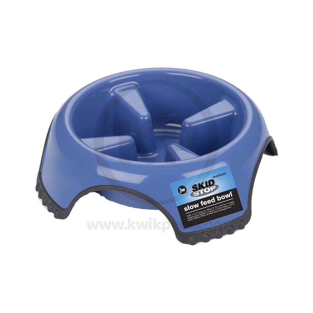 JW Pet Skid Stop Slow Feed Dog Bowl Assorted Medium