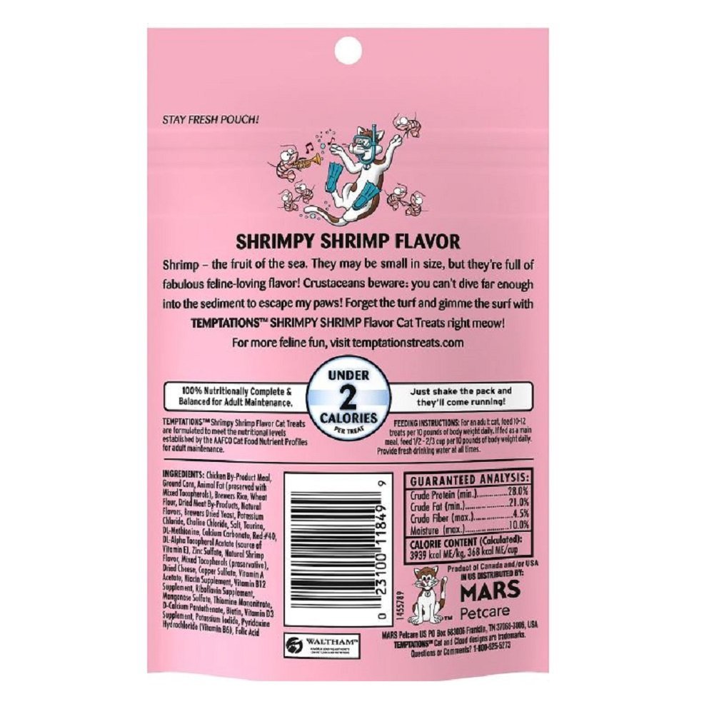 Temptations Classics Crunchy & Soft Adult Cat Treats Shrimpy Shrimp 3-oz