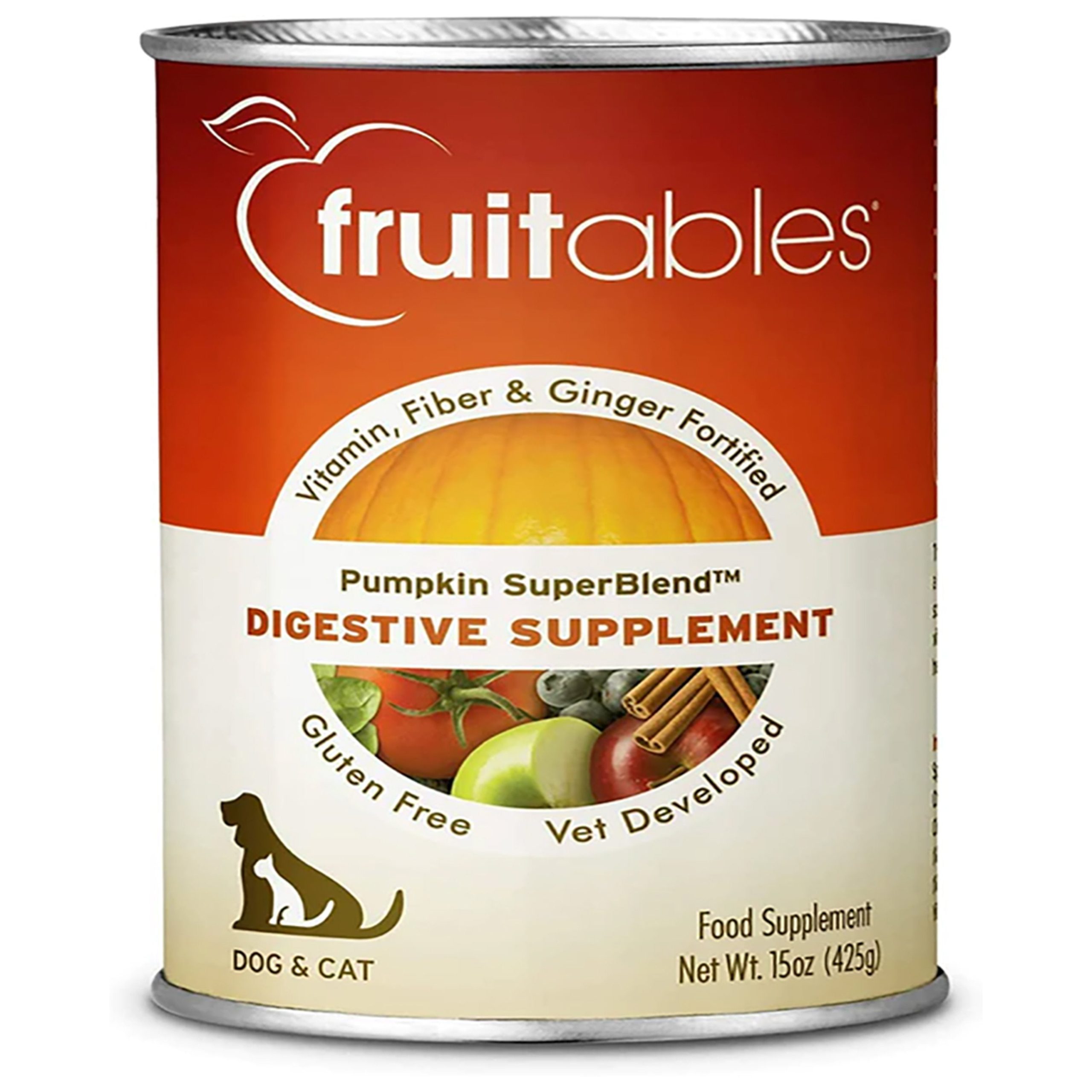 Fruitables Pumpkin Superblend Dog & Cat Digestive Food Supplement 15-oz