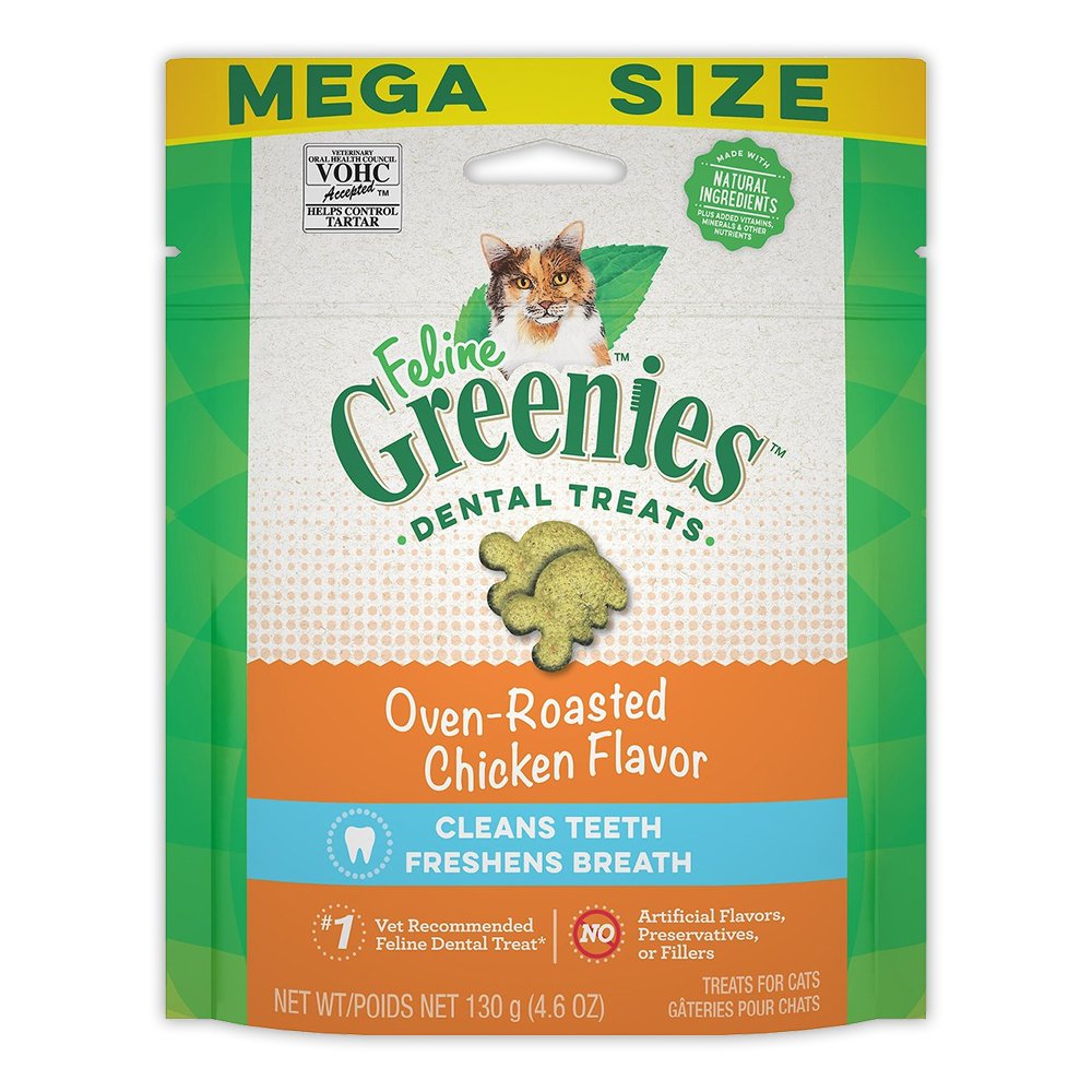 Greenies Feline Oven Roasted Chicken Adult Cat Dental Treats 4.6-oz