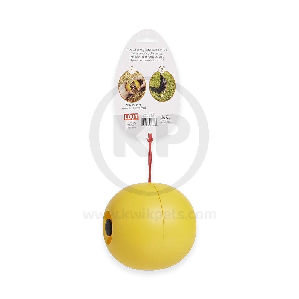 Lixit Chicken Toy Yellow One Size