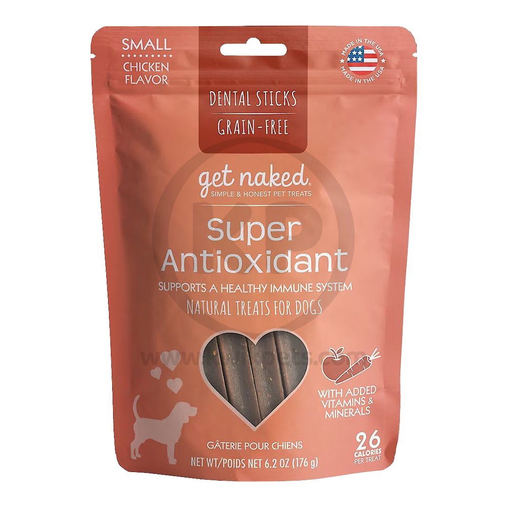 Get Naked Super Antioxidant Grain-Free Dental Stick Chicken Dog Treats Small 6.2-oz