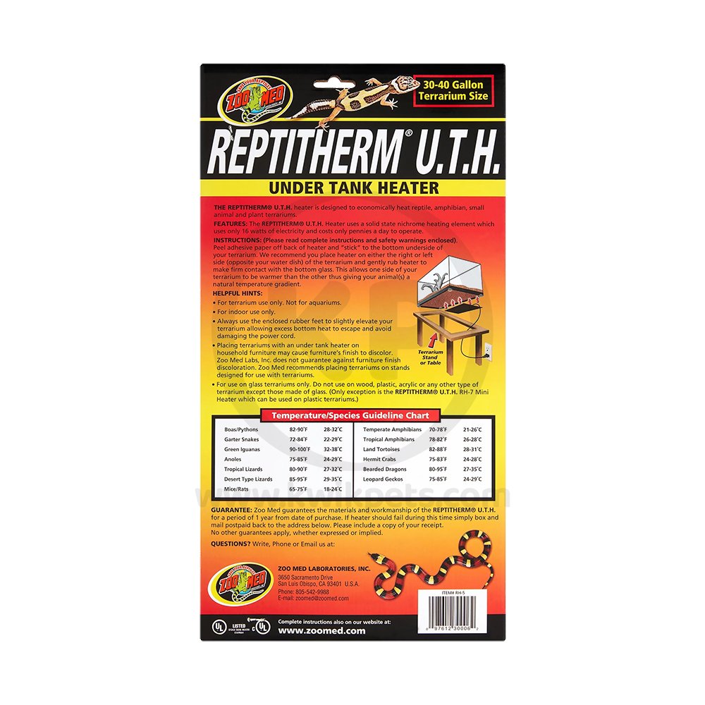 Zoo Med ReptiTherm Under Tank Heater (U.T.H) 16W 8 in X 12 in Medium