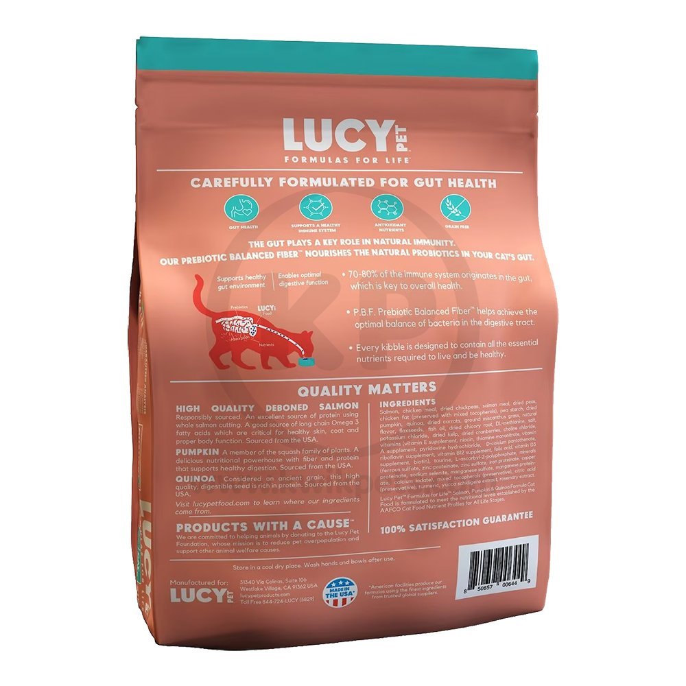 Lucy Pet Products Formulas for Life Dry Cat Food Salmon Pumpkin & Quinoa 4-lb