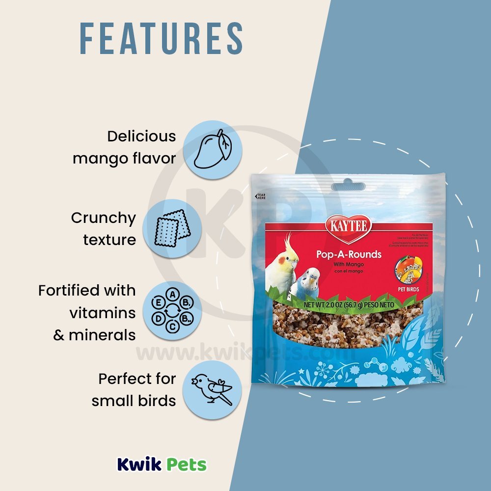 Kaytee Pop-A-Rounds with Mango Bird Treat 2-oz